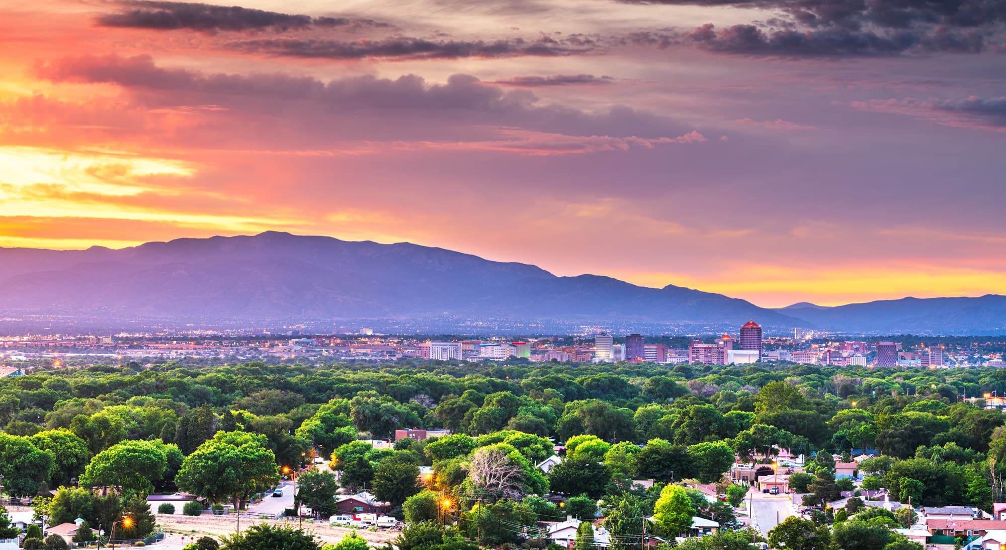 Albuquerque skyline at dusk